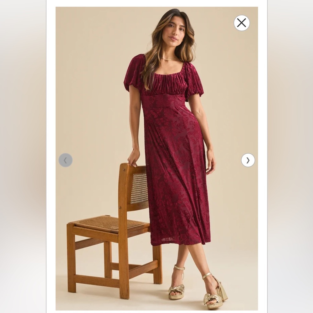 Altar'd State Burgundy Midi Dress